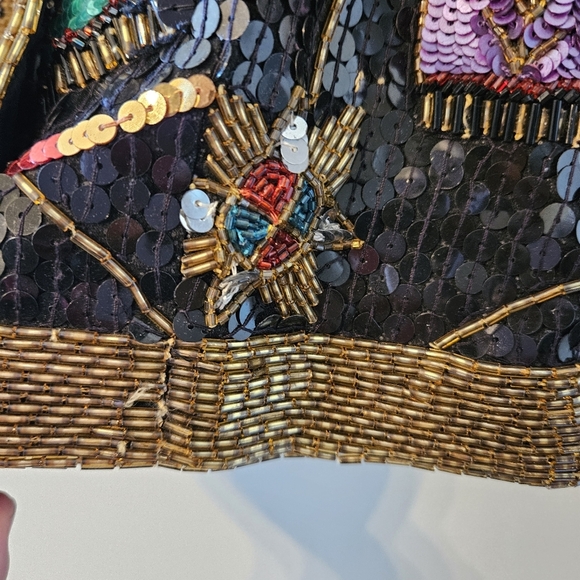 Lily Simon Vintage Silk Beaded Handmade Multicolor Women's Blazer Jacket Size 8. - Picture 13 of 16